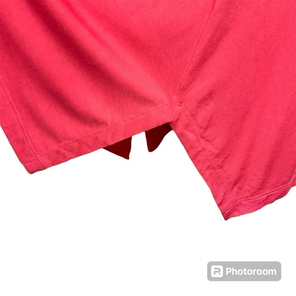 Soft Surroundings Timely Tunic Top Petite Med Pink Shark Bite Hem Short Sleeve - Picture 4 of 8